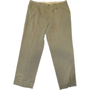 COPY - Tommy Bahama Silk Slacks Pants Men's 40 X 34 Pleated Silk Bamboo Khaki B…